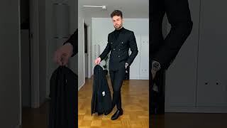 Rate this 1-10 ✨ Black double breasted suit ✨ #shorts #fashion #blacksuit