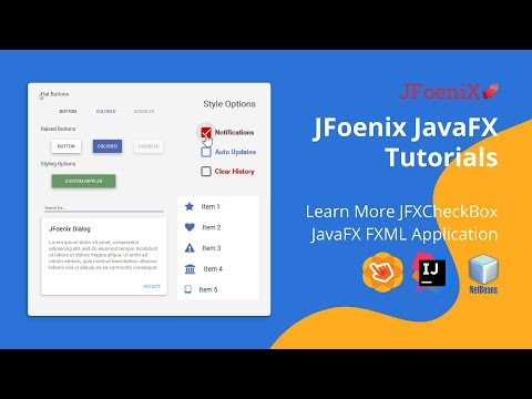 JFoenix Java FXML Tutorial - #04 Learn More JFXCheckBox Google Material Design JavaFX Application
