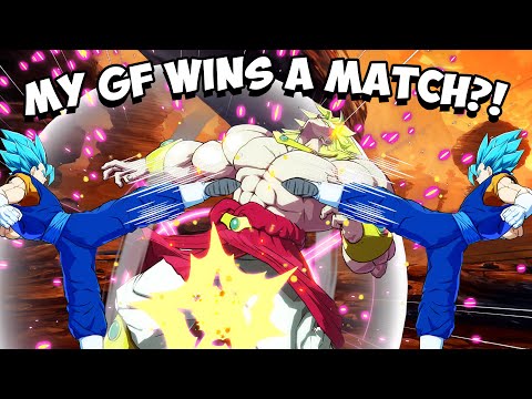 MY GF WINS HER FIRST DBFZ MATCH?!