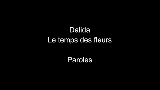 Dalida-Le temps des fleurs-paroles