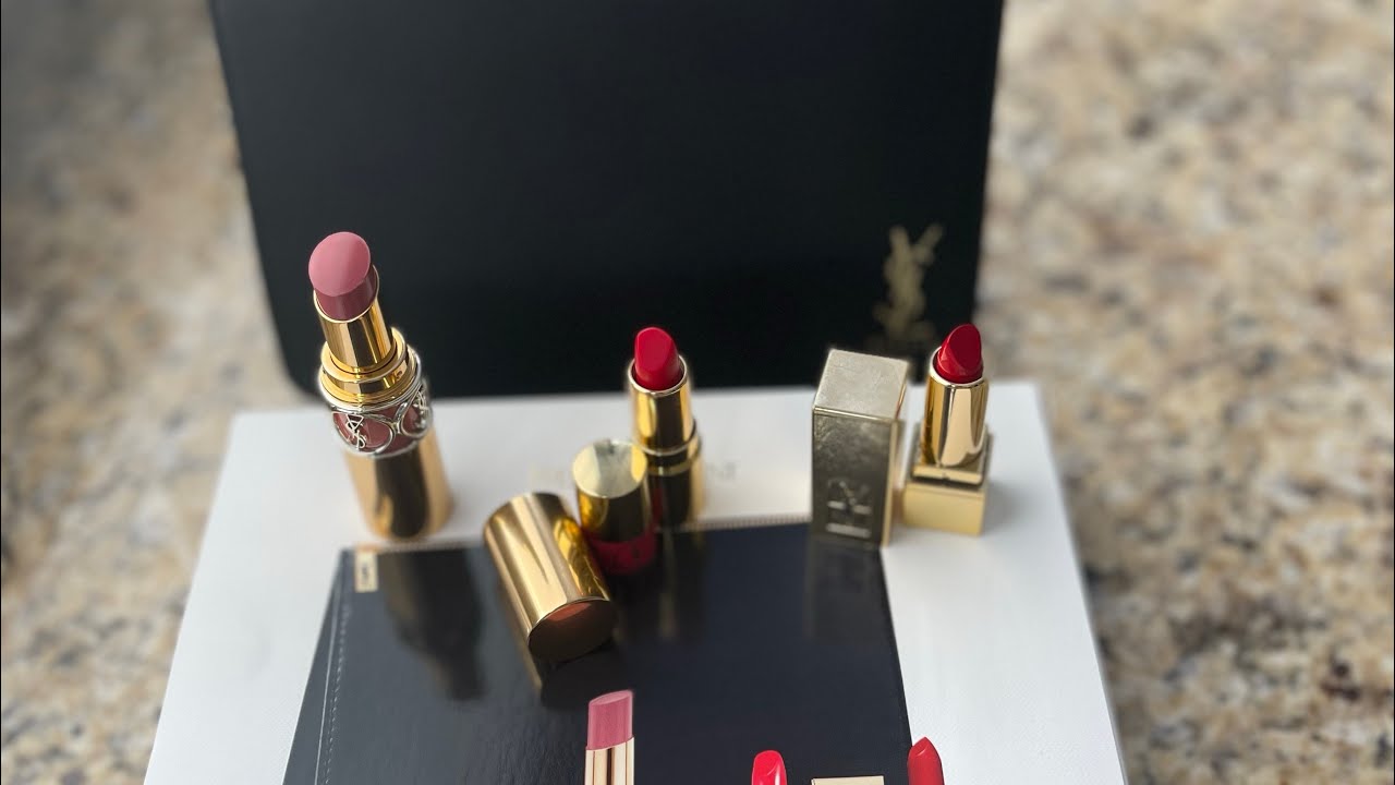 YSL gift set | Sephora kiss and couture lipstick trio | Yves Saint Laurent beaute pouch | Unboxing