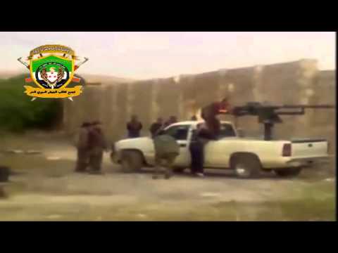 استهداف تحصينات تنظيم داعش في ريف حلب الشمالي بواسطة رشاش 14 من قبل تجمع كتائب الجيش السوري الحر