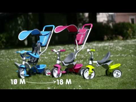 Triratukas Smoby Baby Balade mėlynas video
