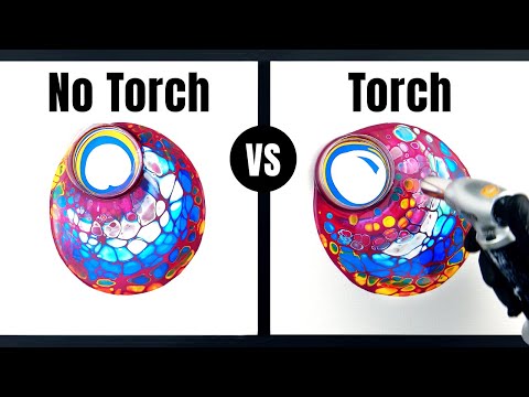 Torch vs No Torch - Acrylic Pouring Experiment