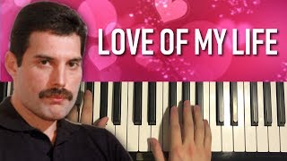 Queen - Love Of My Life (Piano Tutorial Lesson) [PART 2]