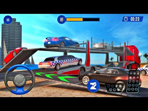 US Police Multi Level Car Transporter Truck #2 - New Levels Unlocked - Best Android Gameplay FHD