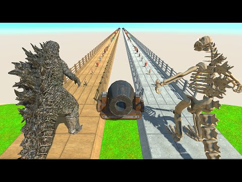 GODZILLA VS GODZILLA SKELETON DEATH RUN - Animal Revolt Battle Simulator