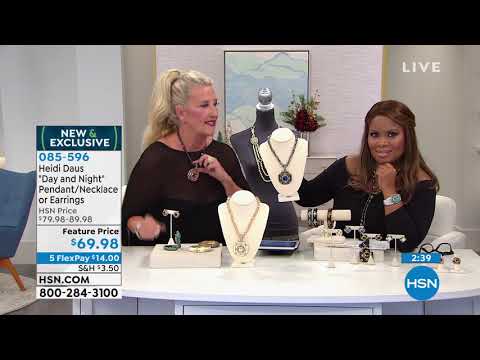 Heidi Daus "Day and Night" Crystal and Enamel Pendant an...