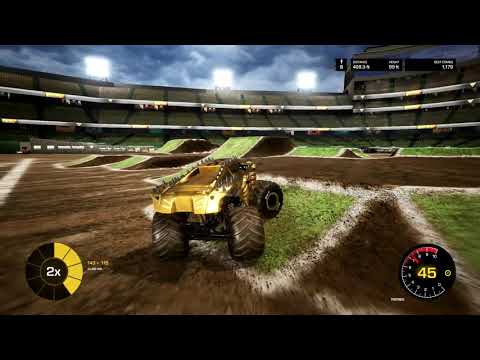 Insane huge air in Max-D in Monster jam Steel Titans at Oakland