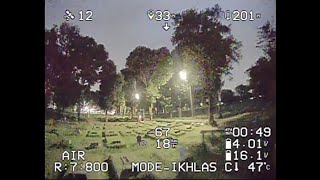 Tes terbang malam di kuburan | FPV Drone | Caddx Ratel v2 | low light | mengerikan