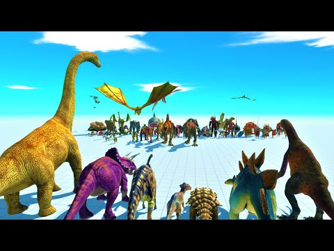 Herbivore dinosaurs vs every factions ARBS animal revolt battle simulator