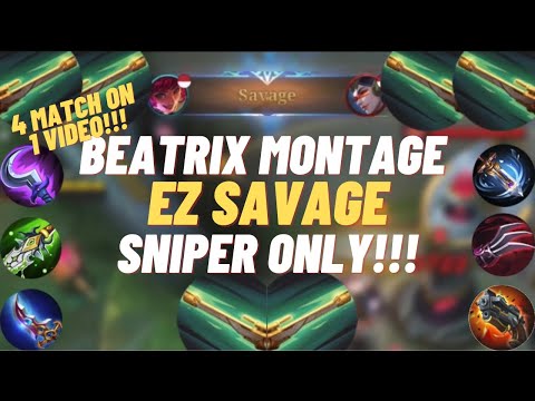 AUTO AIM + ONE HIT BUILD + SNIPER ONLY = EZ SAVAGE!!! ~ BEATRIX MONTAGE SNIPER ONLY E06