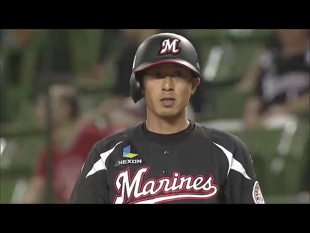 2回表 マリーンズ・岡田 打撃で貢献!! 同点タイムリーヒット!! 2014/7/8 L-M