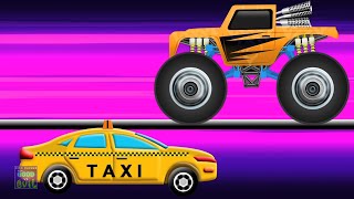 Download lagu Taxi Vs Monster Truck Animated Cartoon Video by Good VS Evil Kids Cartoon mp3