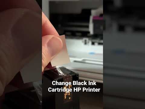 Part of a video titled How To Change a Black Ink Cartridge on HP Printer #Shorts - YouTube
