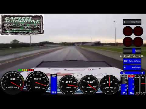 Jon Capizzi - Slim Shady Mustang - 6.72 at 182mph - 4.28 to the 1/8th - Data Overlay - Rear View