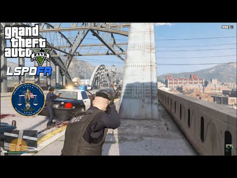 GTA V - LSPDFR 0.4.4 - LSPD/LAPD - Helicopter Crash/Officer Under Fire/Officer Down - 4K