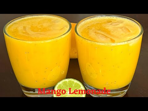 Mango Lemonade - Homemade Mango Lemonade - Summer Drinks - Lemonade - Mango Recipes