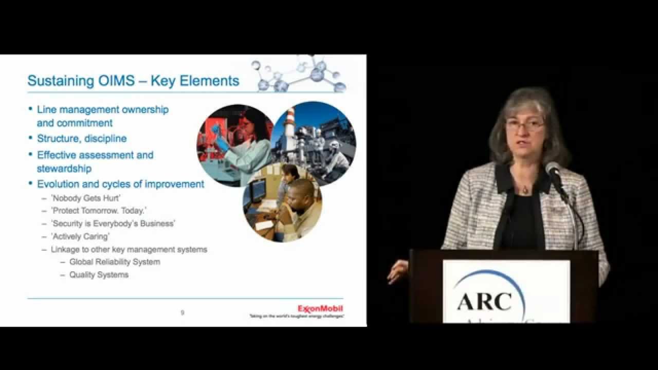 Risk Management at ExxonMobil, by Patricia Sparrell at ARC World Industry Forum 2013