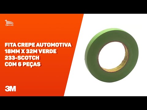 Fita Crepe Automotiva 18mm x 32m  Verde 233-Scotch Embalagem com 6 Peças - Video