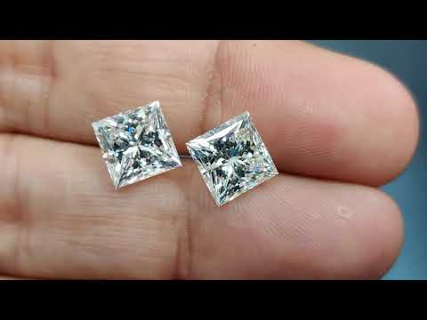 H and I color grade comparison , princess cut diamond shape shot in normal lighting