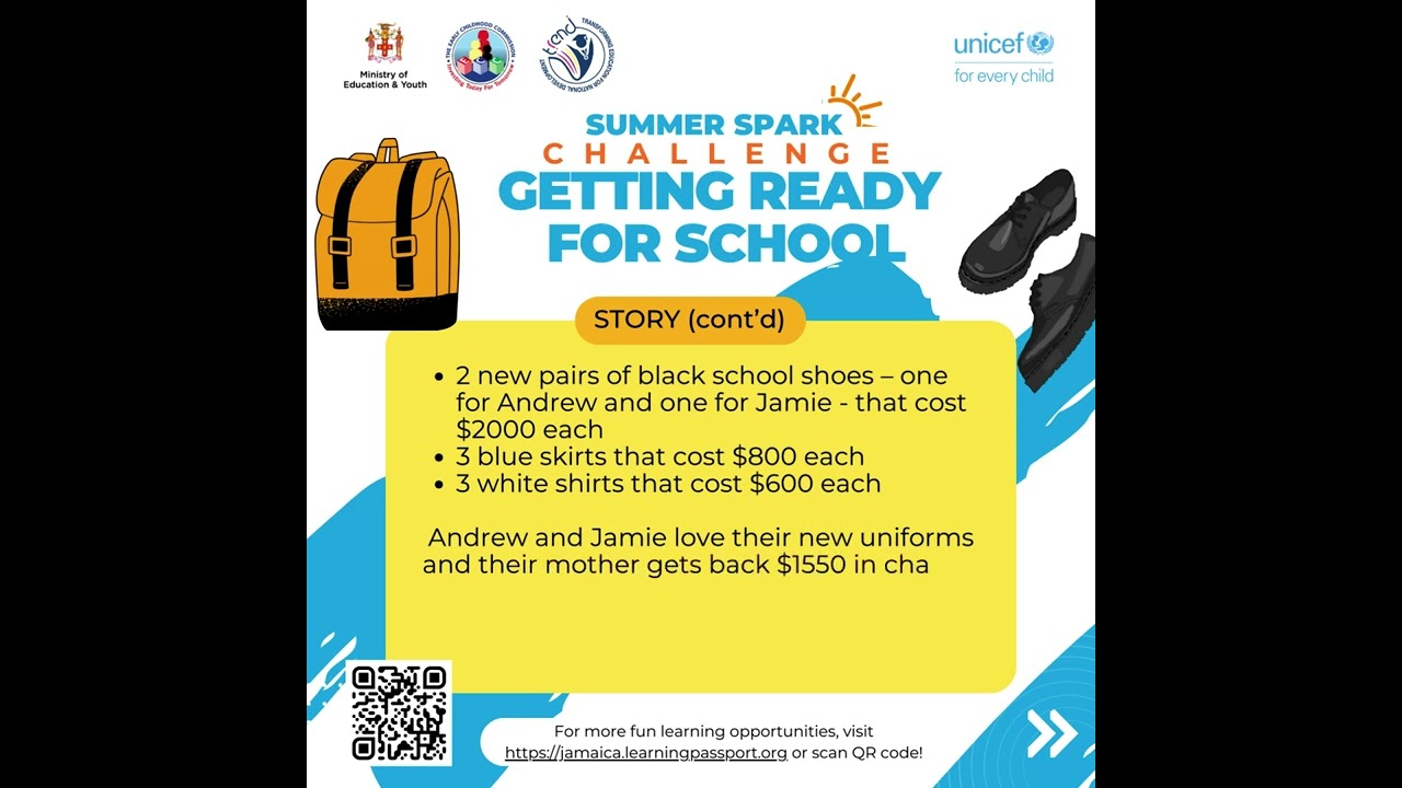 Summer Spark Challenge - Question 7 - Getting ready for school