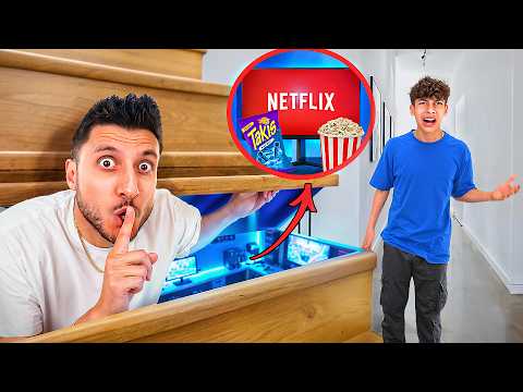 Dad builds a SECRET Room to HIDE From Son