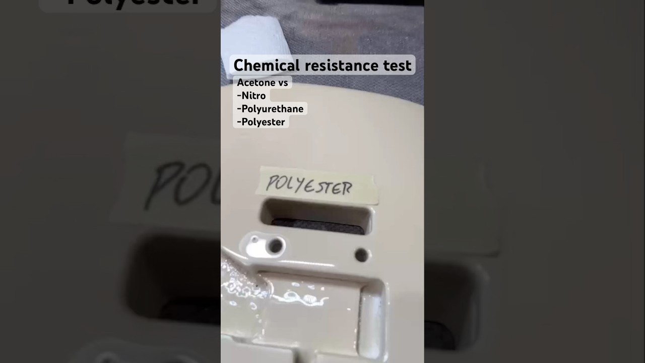 Chemical resistance test: Acetone vs Nitro, Polyurethane, Polyester