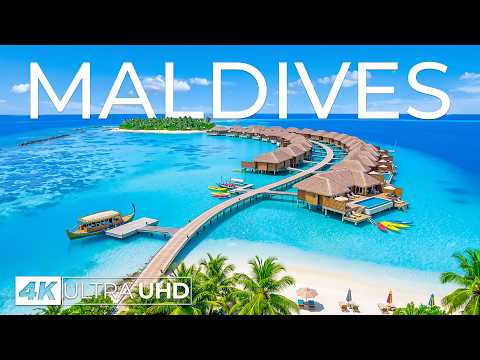 Maldives 4K Drone Footage | Luxury Overwater Villas & Stunning Blue Ocean Views