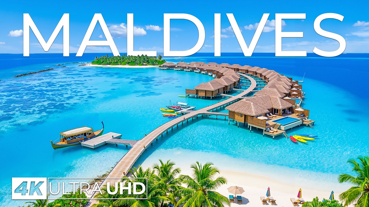 Maldives 4K Drone Footage | Luxury Overwater Villas & Stunning Blue Ocean Views