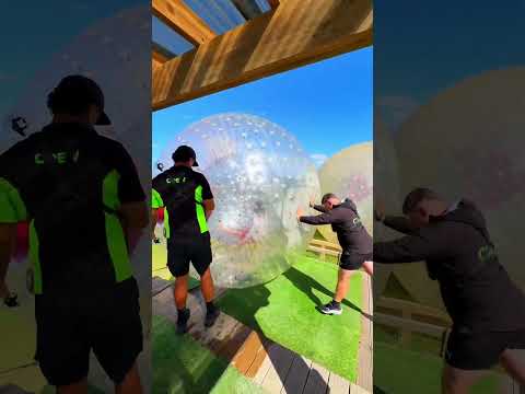 Would you ride in a giant hamster ball?! 🐹😅 #newzealand #bucketlisttravel #adrenaline #waterslide