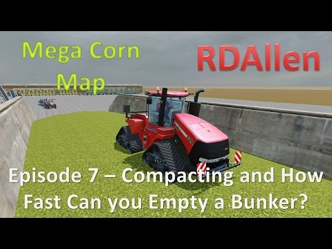 Farming Simulator 15 Mega Corn Map E7 - How Fast Can You Empty a Bunker?