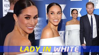 Meghan STUNS in WHITE DRESS at the Robert F Kennedy Human Rights Gala 🤍