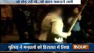 Eve-teasers beaten up by a girl publicly in Lucknow