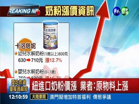 台紐"零關稅" 進口奶粉仍漲1成