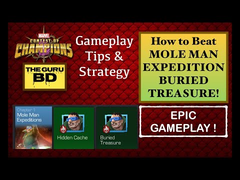 How to beat Mole Man Expeditions BURIED TREASURE MCOC!