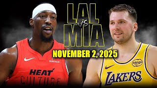 Los Angeles Lakers vs Miami Heat Full Game Highlights - November 2, 2025 | NBA Season