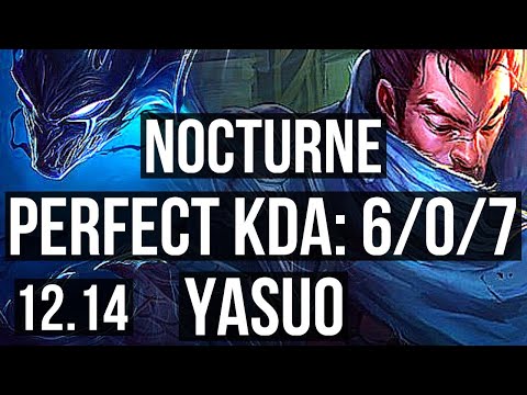 NOCTURNE vs YASUO (MID) | 6/0/7, 900+ games, Dominating | KR Master | 12.14