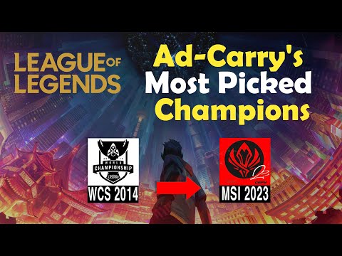 Ranking of Ad-Carry's Most Picked Champions (LoL international tournament. 2014~2023)