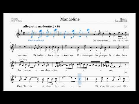 Mandoline (Fauré) | G Major | Trinity Grade 7 | Group D | 84 bpm | Sing-Along