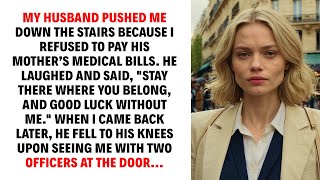 MY HUSBAND PUSHED ME DOWN THE STAIRS BECAUSE I REFUSED TO PAY HIS MOTHER’S MEDICAL BILLS...