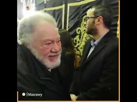 يحيى الفخراني ومحمد هنيدي وفاروق حسني في عزاء الراحل لينين الرملي