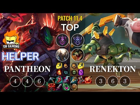 SN Helper Pantheon vs Renekton Top - KR Patch 11.4