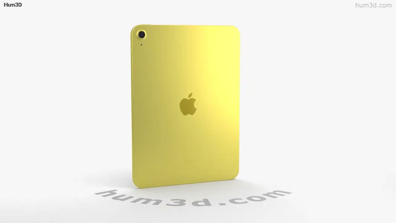 Apple iPad 10th Generation Yellow 3D model by 3DModels.org
