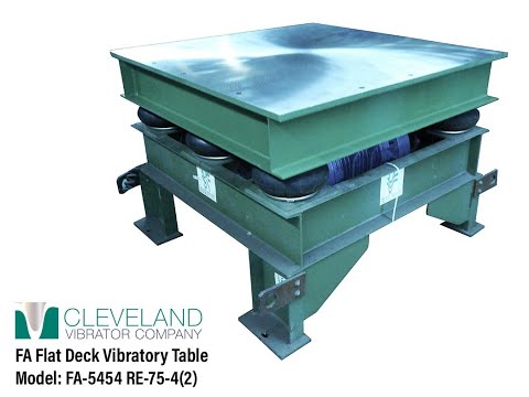 Flat Deck Vibratory Table to Settle Various Powdered Metals - Cleveland Vibrator Co.