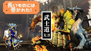 【MHXX/NS】ブシドー太刀で上位イベントクエスト三頭連続狩猟!!【長い者に巻かれた！】