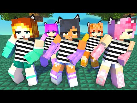 PAW PAW DANCE COUPLE FIRST MEET PRISON APHMAU, KIM, PIERCE - MINECRAFT ANIMATION #shorts