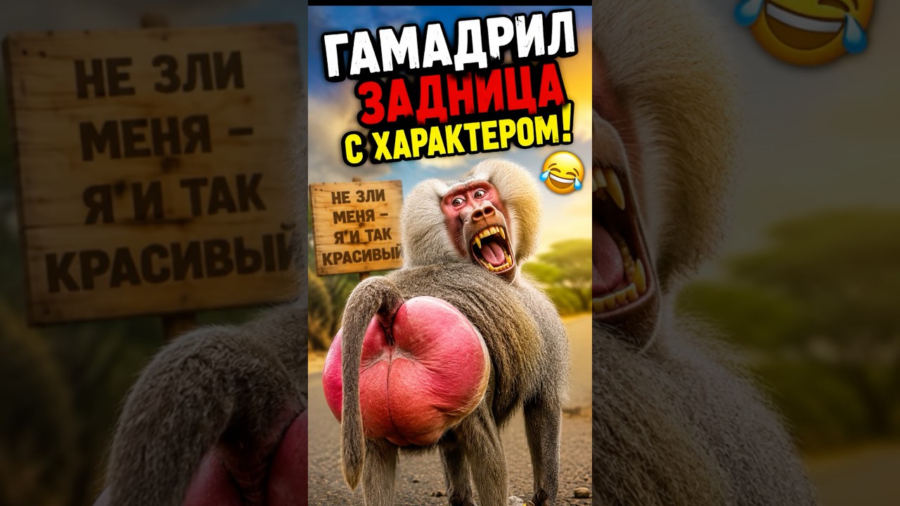 Гамадрил — король красной жопы!  #природа #животные #природа