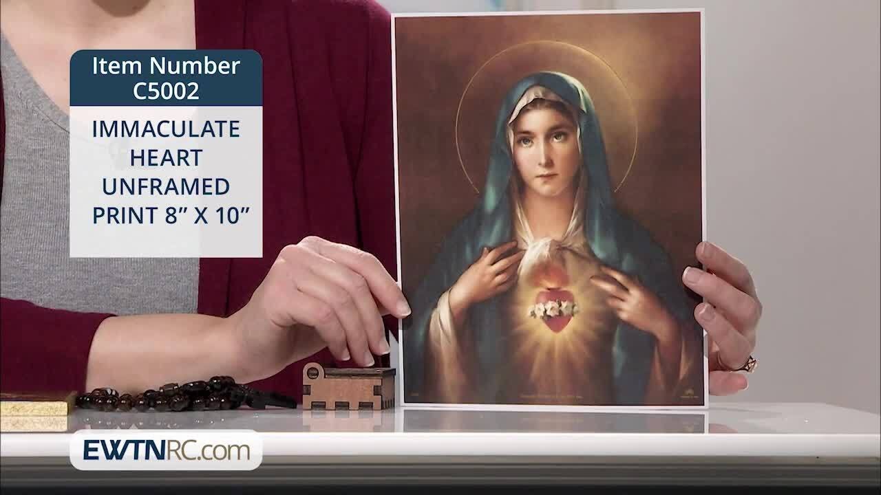 C5002_IMMACULATE HEART UNFRAMED PRINT 8- X 10-