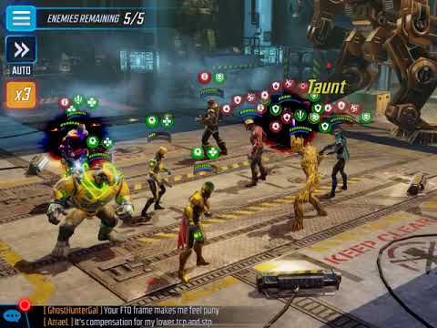 Marvel Strike Force - A.I.M. vs Minn-Erva and Guardians Blitz 8-0